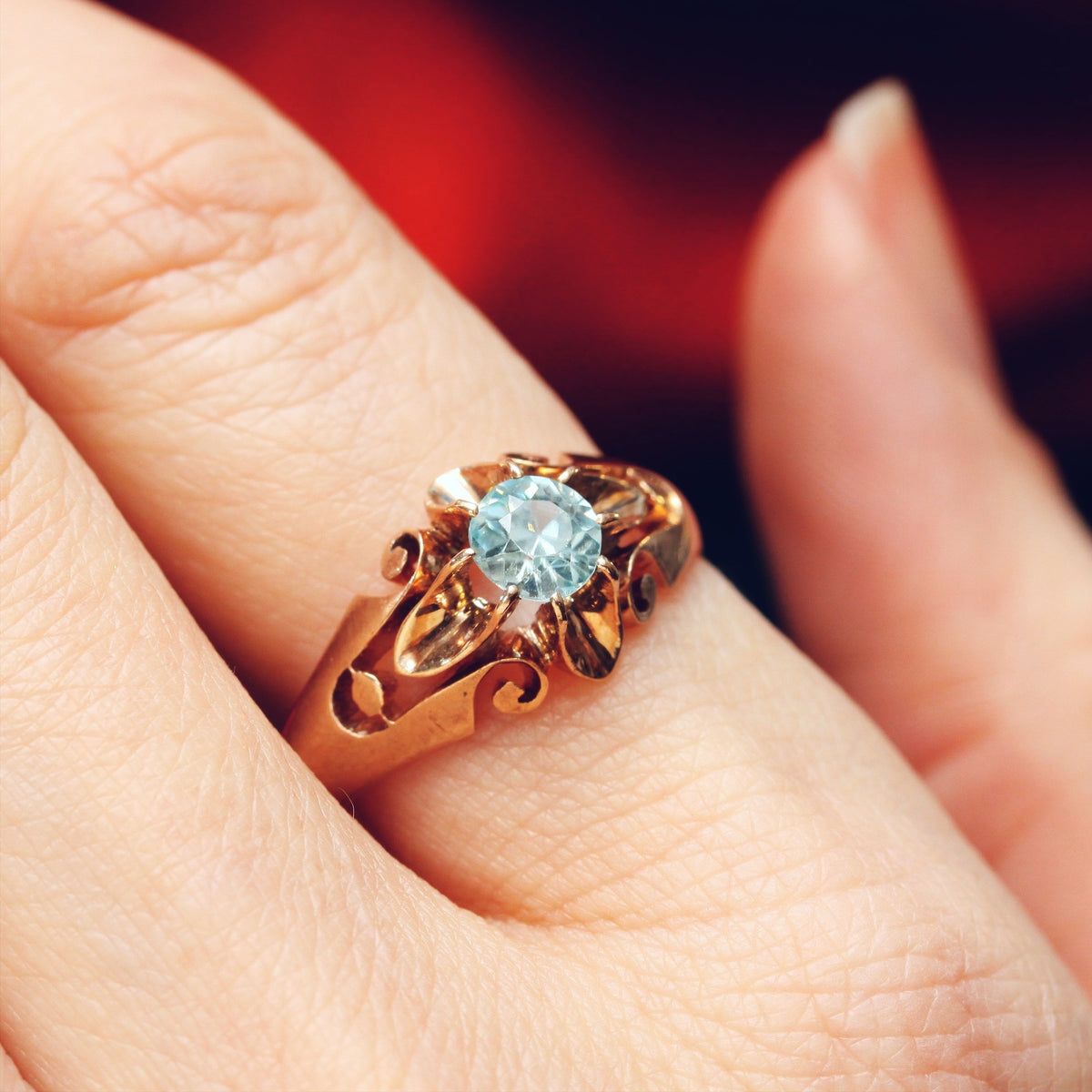 Rose Gold Topaz Ring