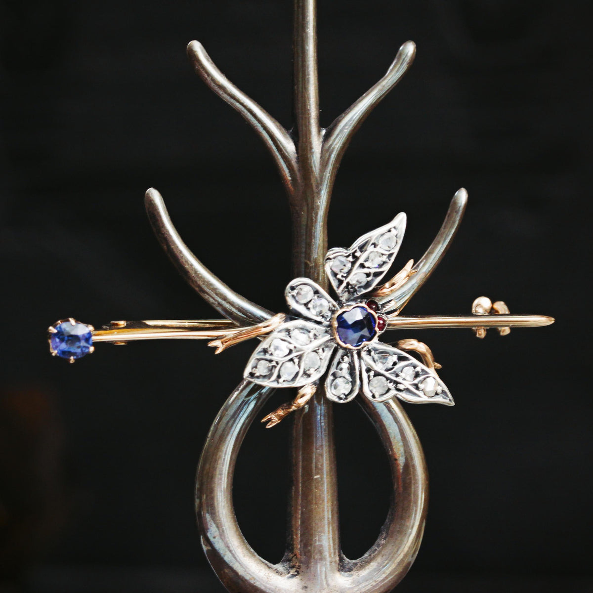 Late Victorian Sapphire & Diamond Butterfly Brooch