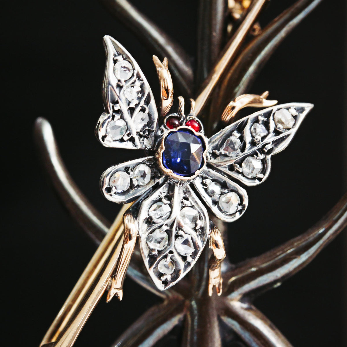 Late Victorian Sapphire & Diamond Butterfly Brooch