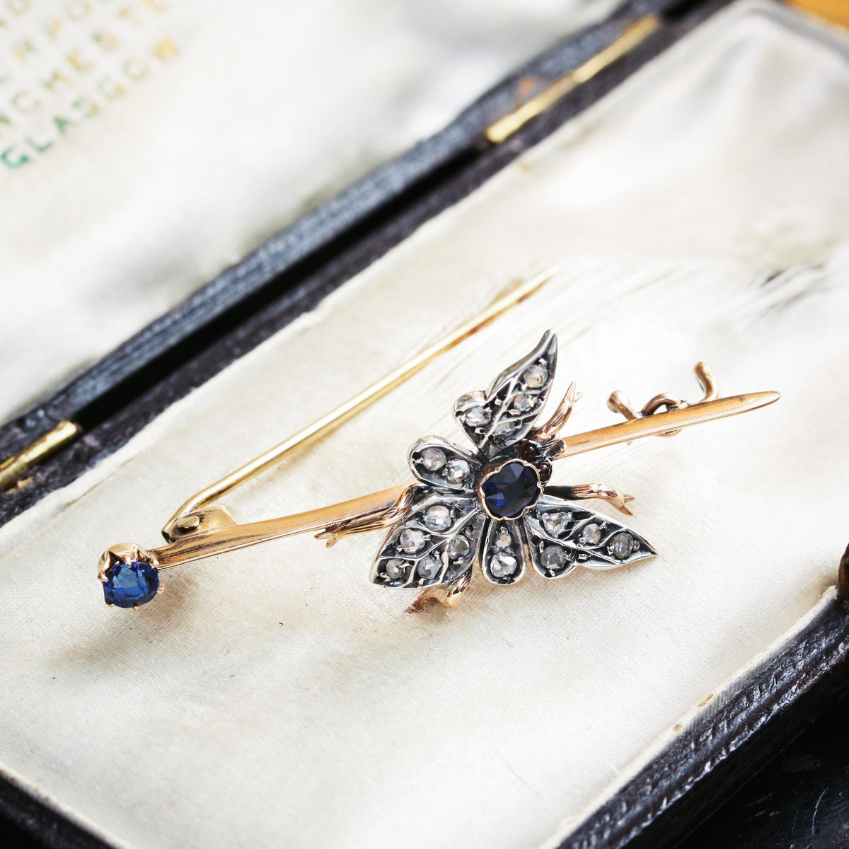 Late Victorian Sapphire & Diamond Butterfly Brooch