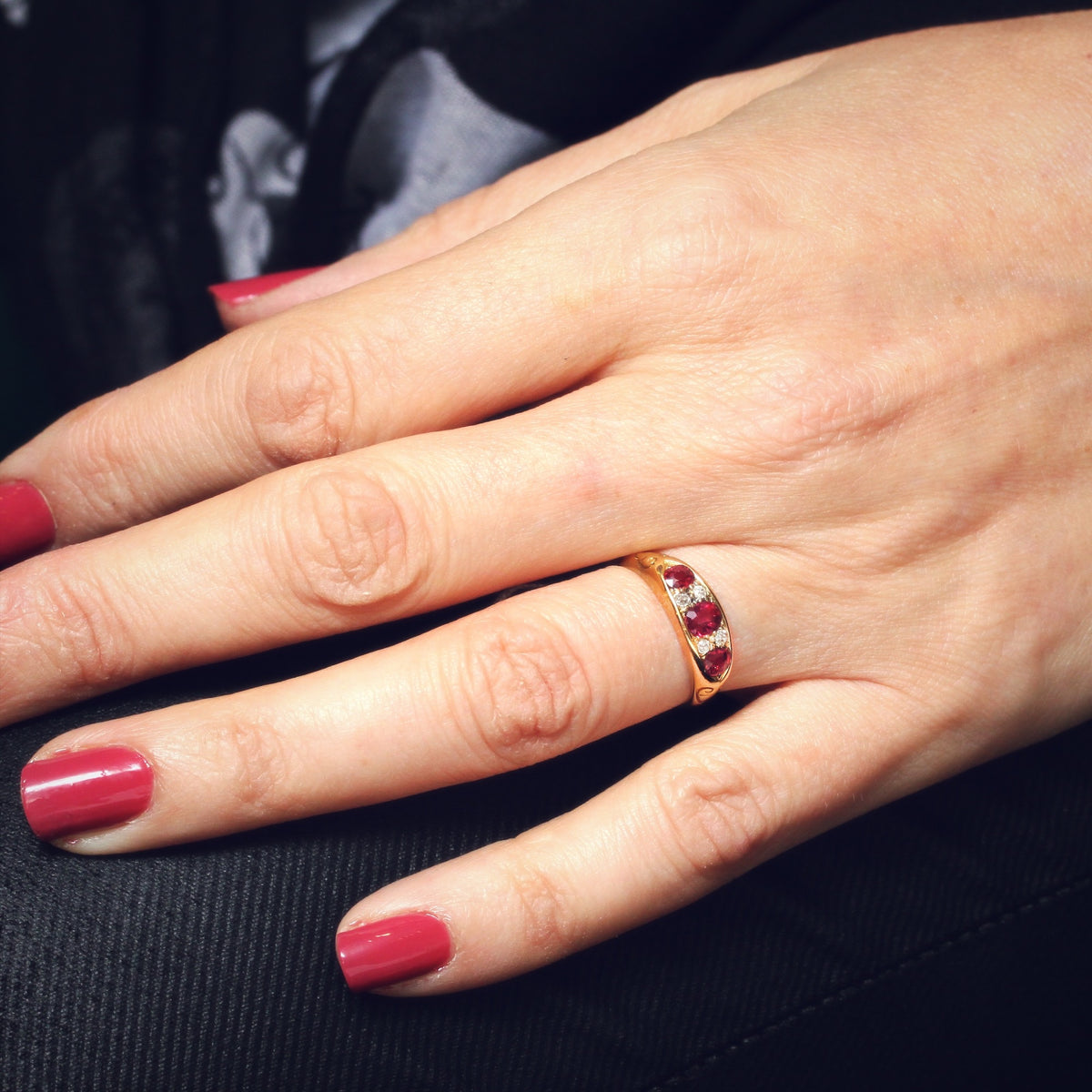 Date 1901 Ruby & Diamond Engagement Ring