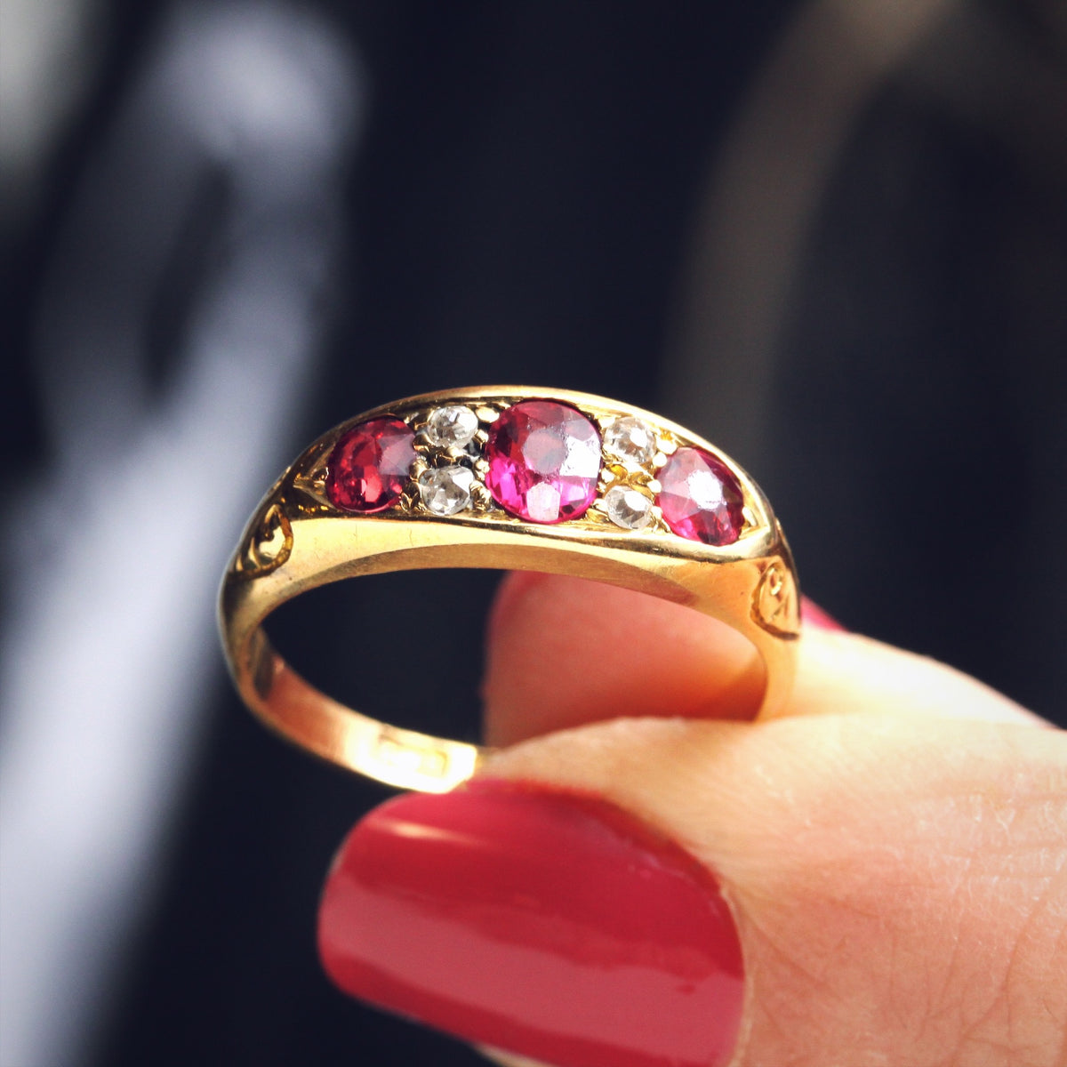 Date 1901 Ruby & Diamond Engagement Ring