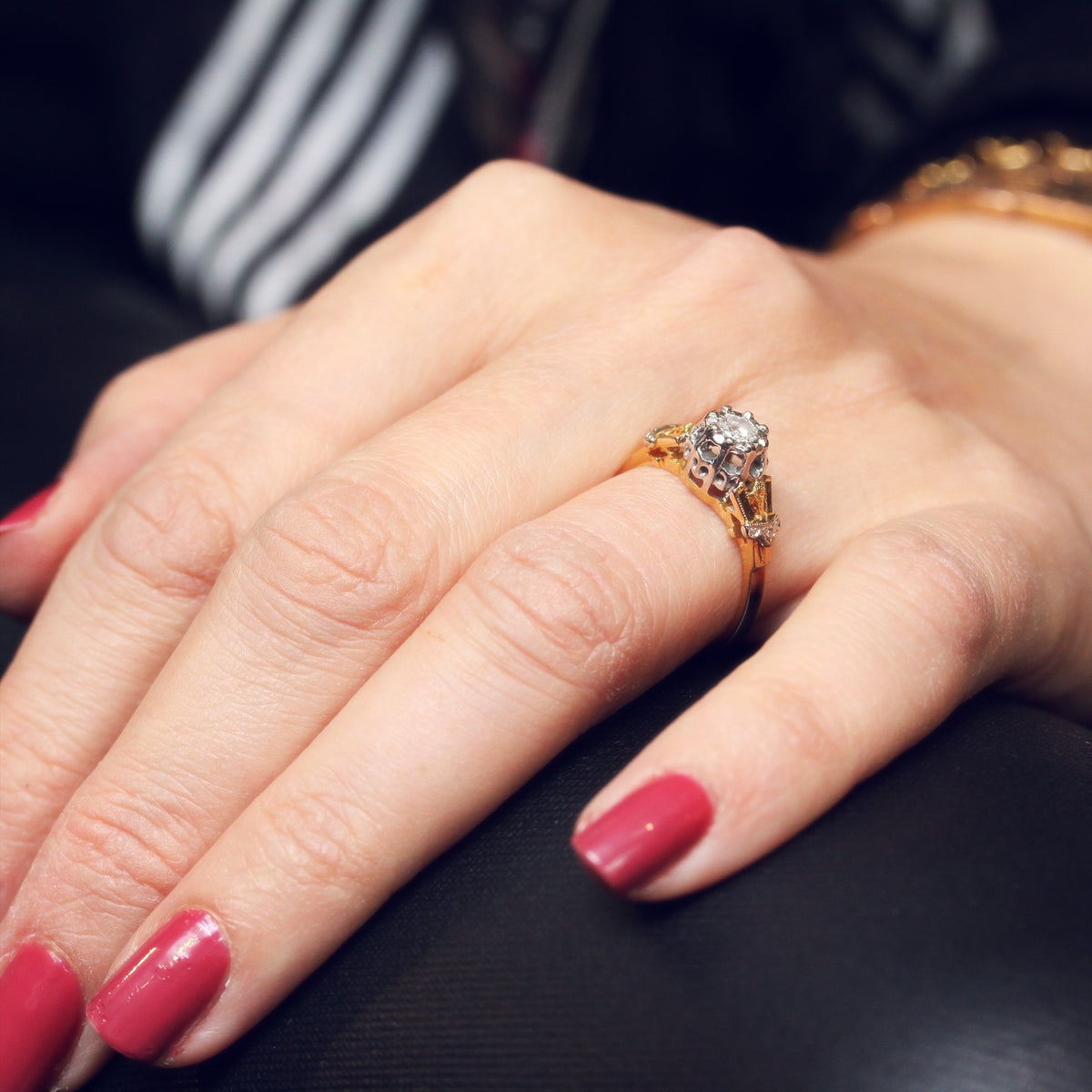 Captivating Vintage Diamond Solitaire Engagement Ring