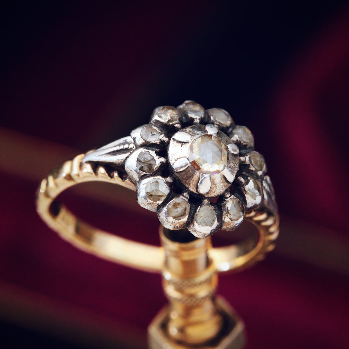 Rose Cut Diamond Cluster Ring