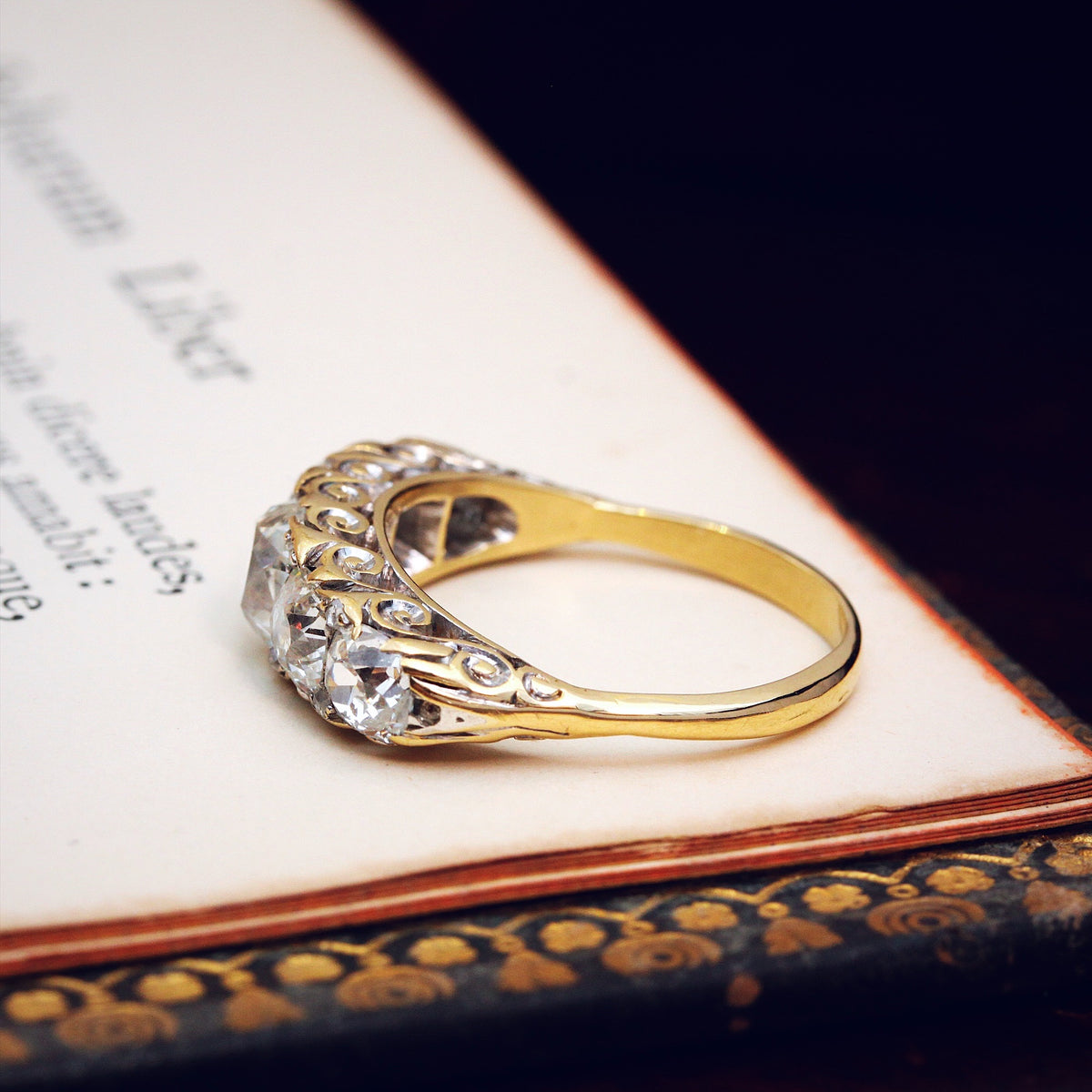 Behold her Majesty! Late Victorian 4ct Diamond Half Hoop Ring