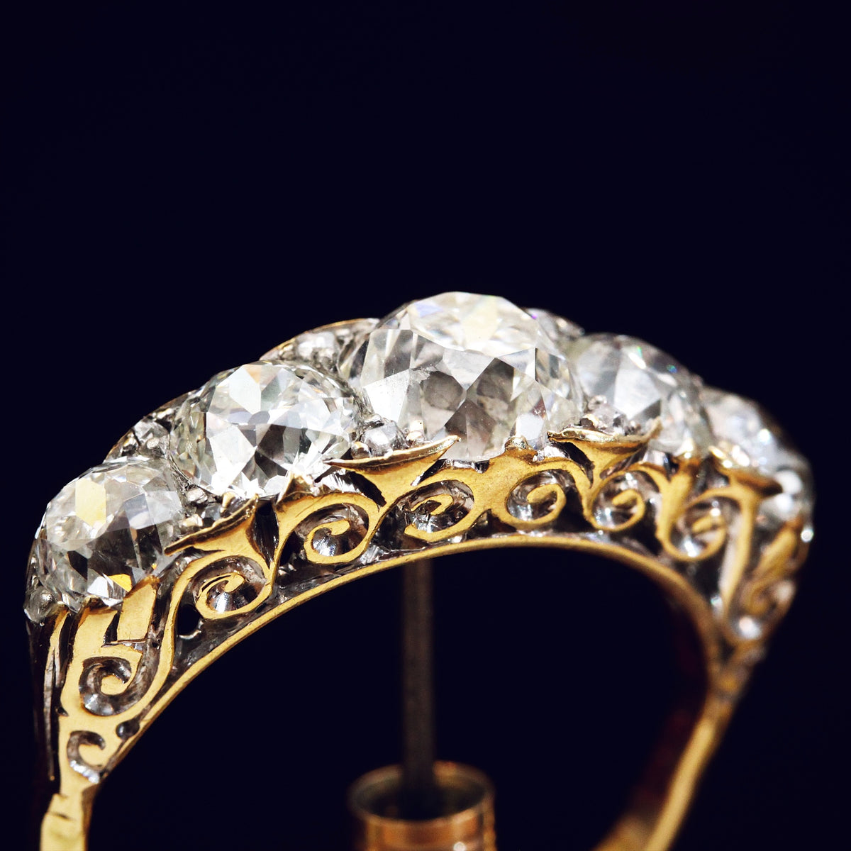 Behold her Majesty! Late Victorian 4ct Diamond Half Hoop Ring