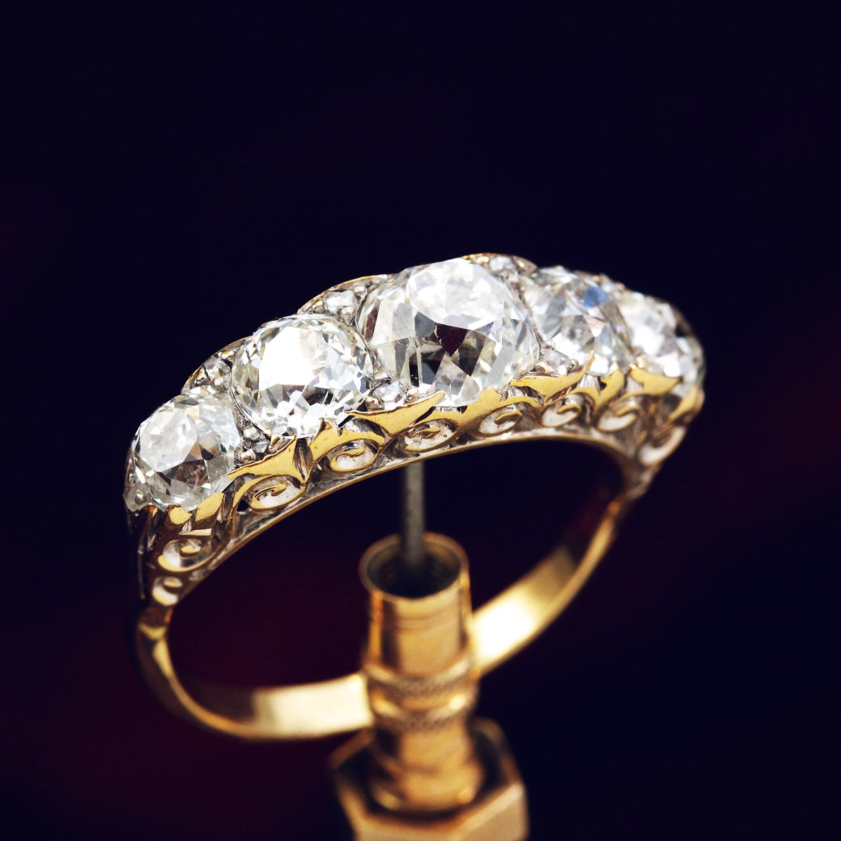 Behold her Majesty! Late Victorian 4ct Diamond Half Hoop Ring