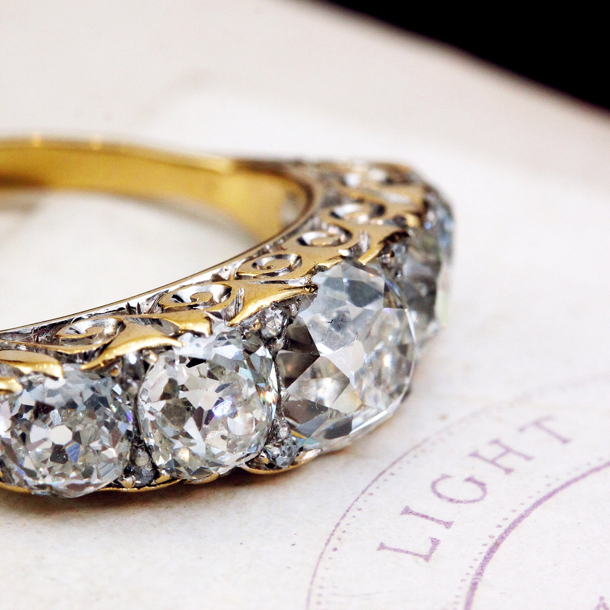 Behold her Majesty! Late Victorian 4ct Diamond Half Hoop Ring