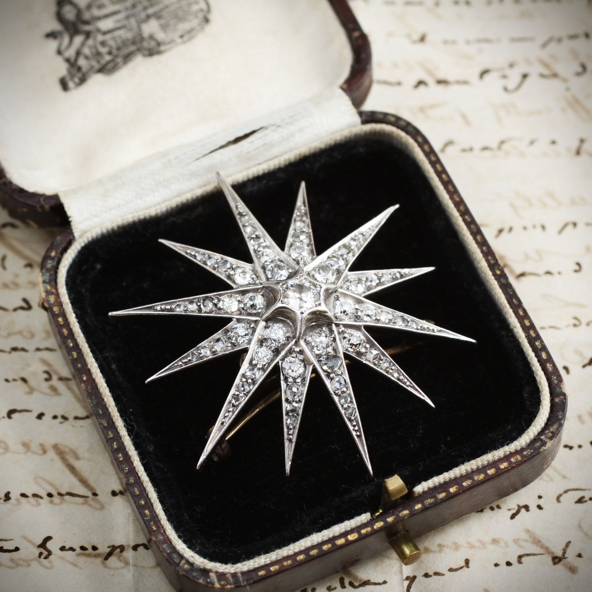 A Shimmering Splendour! Antique Victorian Diamond Starburst Brooch