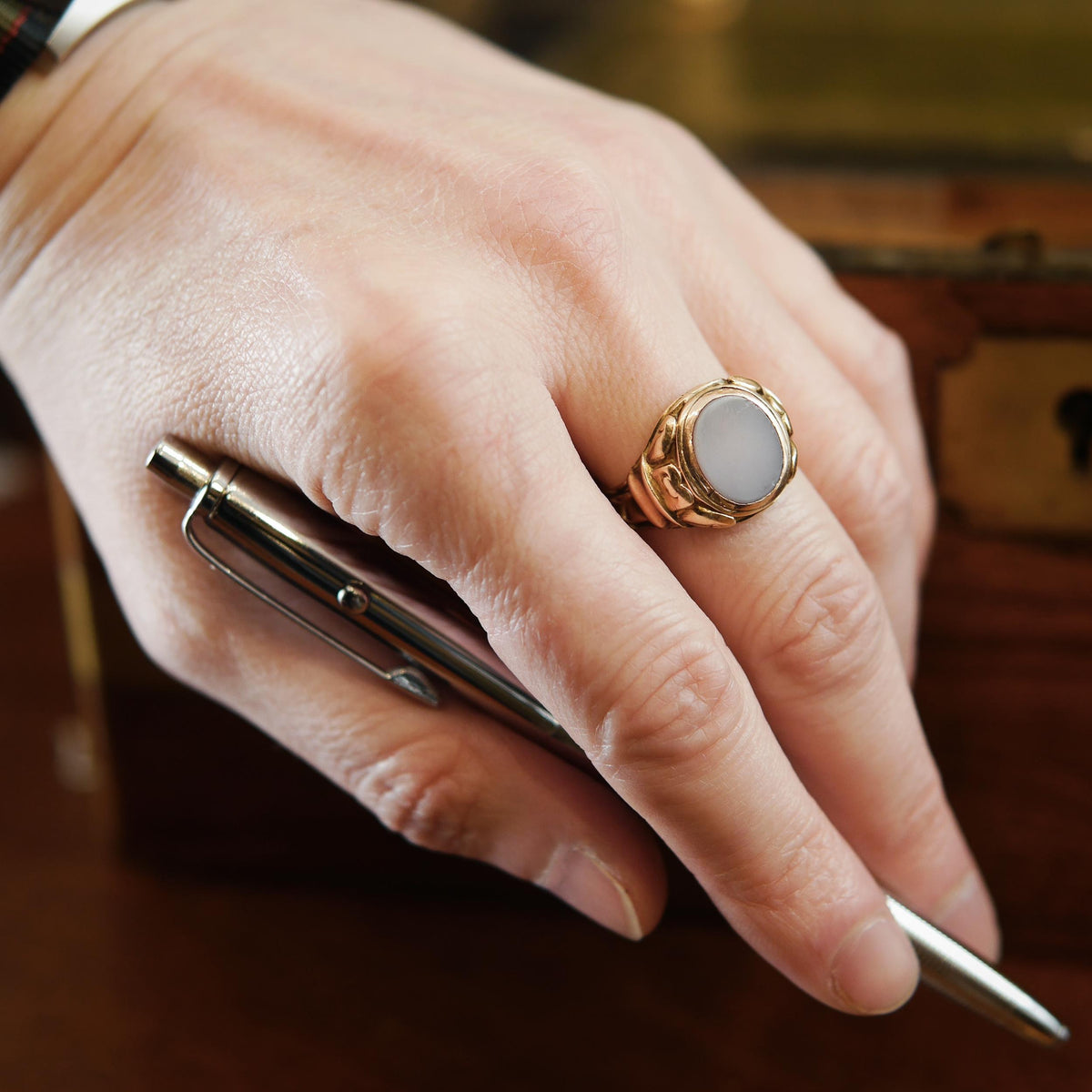 Impressive Date 1922 Gents 15ct Sardonyx Signet Ring