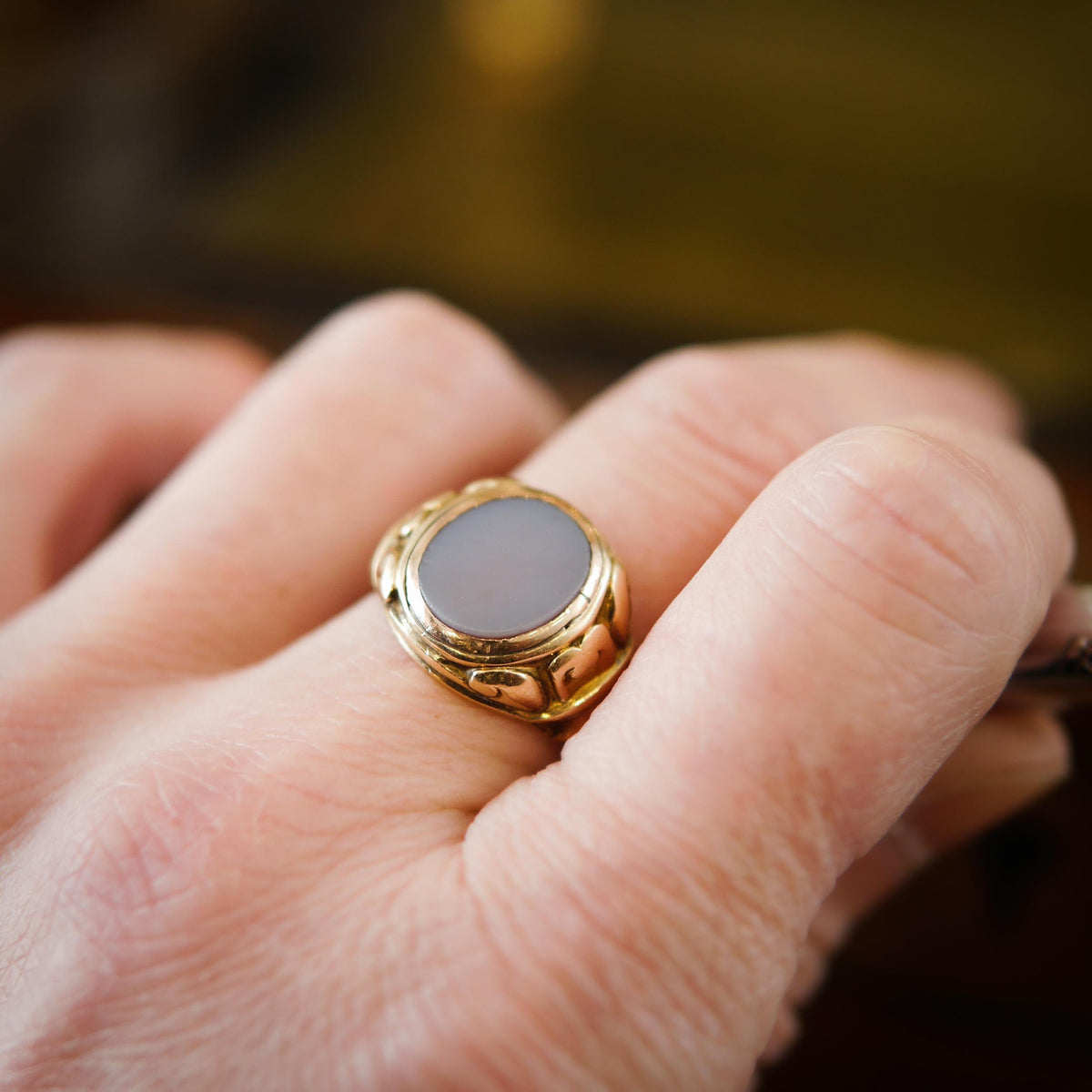 Impressive Date 1922 Gents 15ct Sardonyx Signet Ring