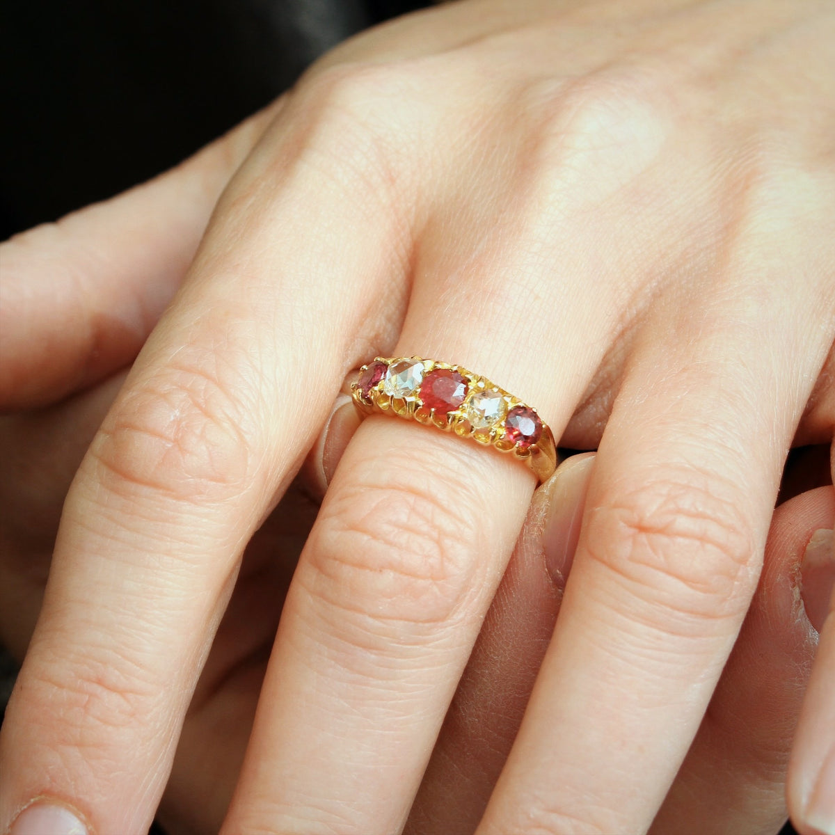 Grand Date 1906 Spinel & Rose Cut Diamond Ring