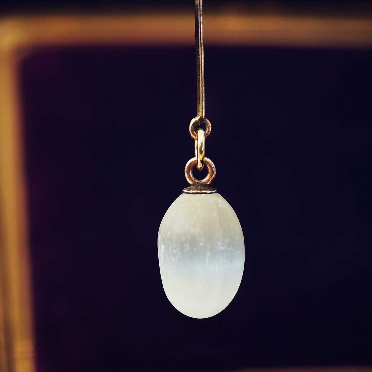 Antique Selenite Drop Earrings