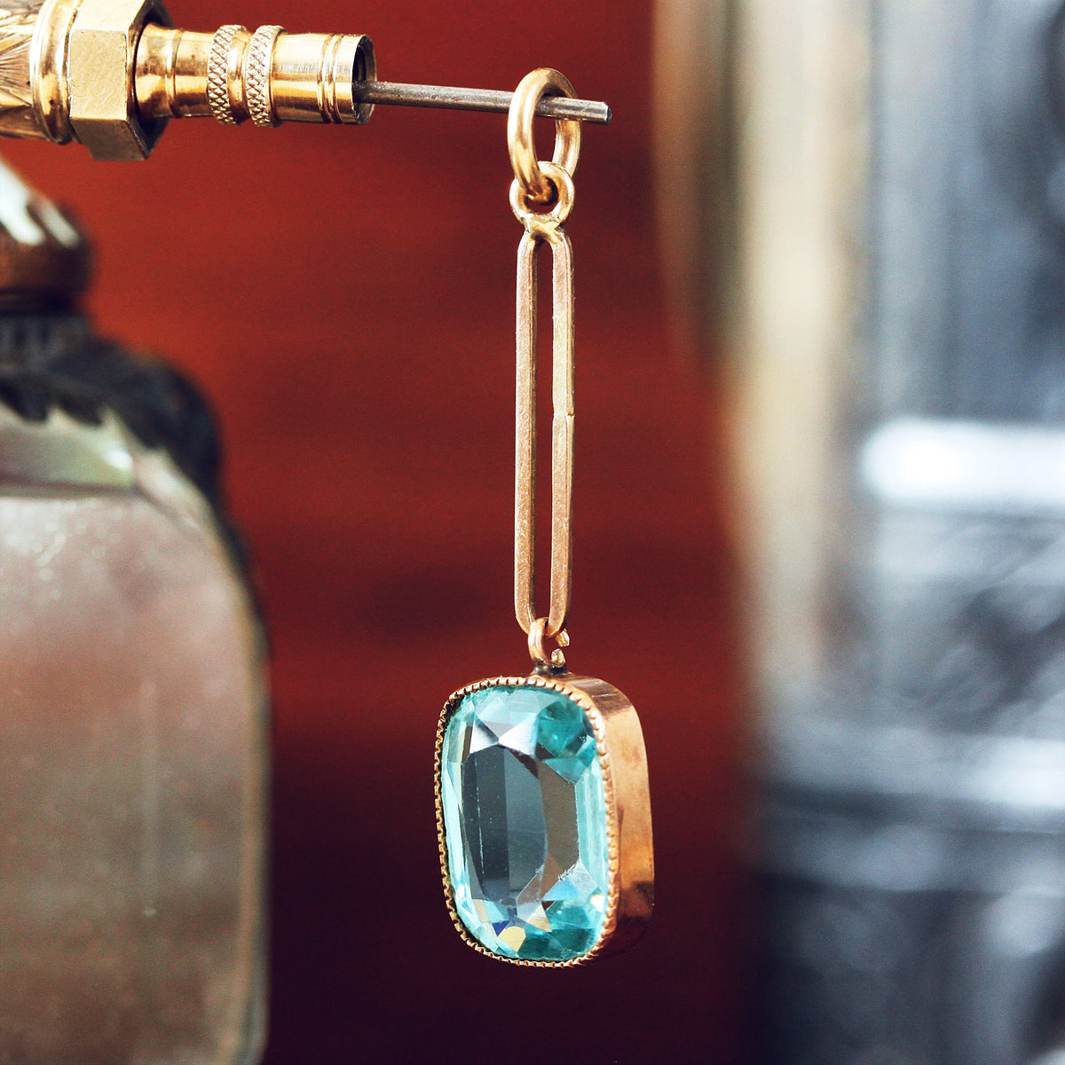 Antique Edwardian 'Sea Blue' Drop Pendant