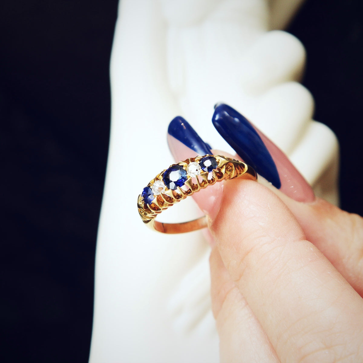 Date 1904 Sapphire & Diamond Engagement Ring