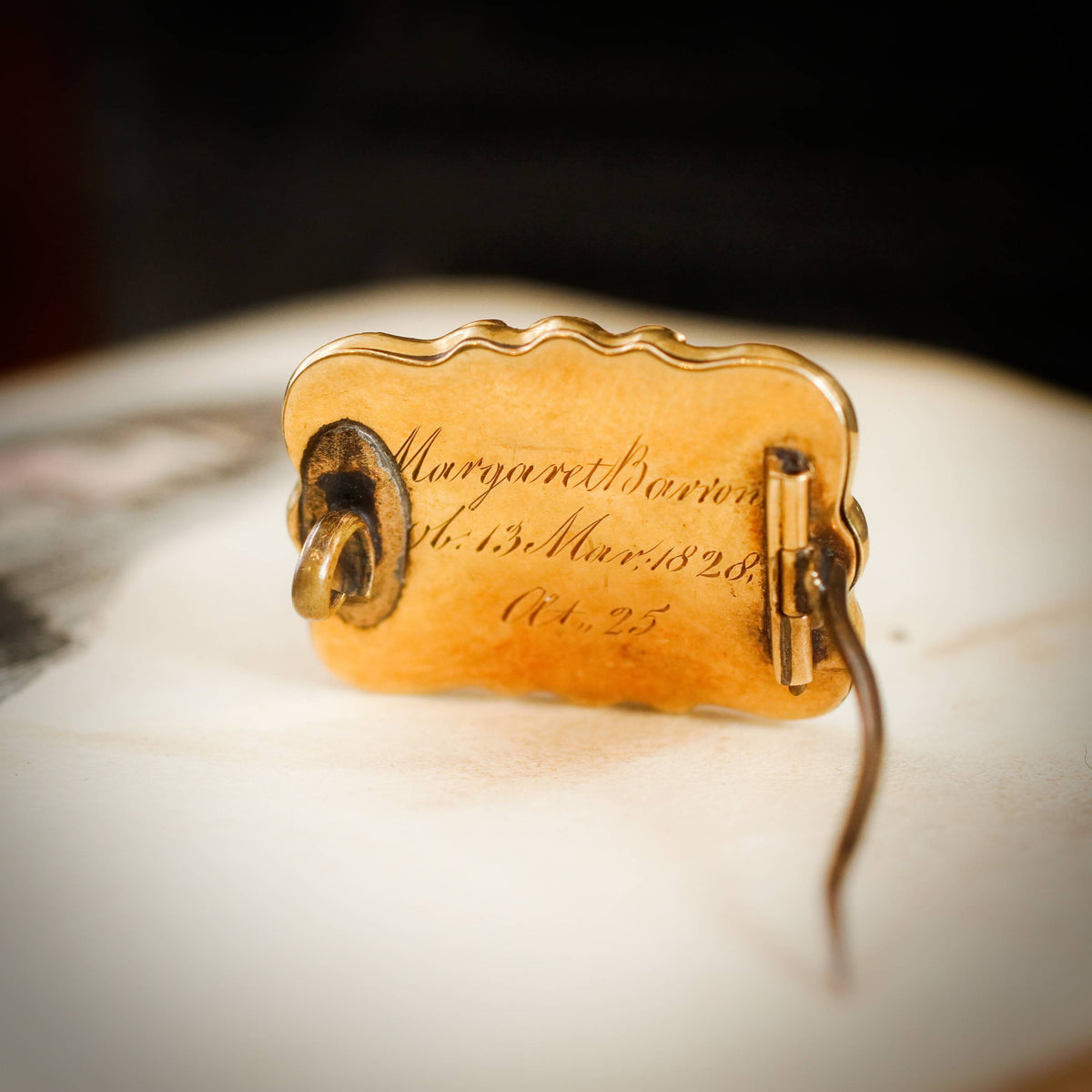 Dearly Loved Date 1828 Georgian Mourning Brooch