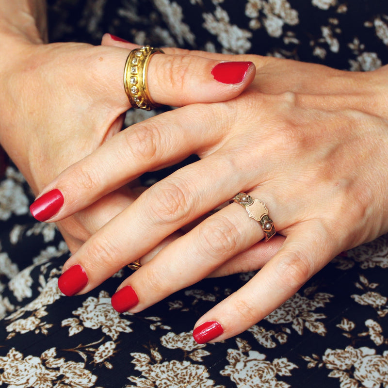 Date 1900 Braided Hair Band Ring