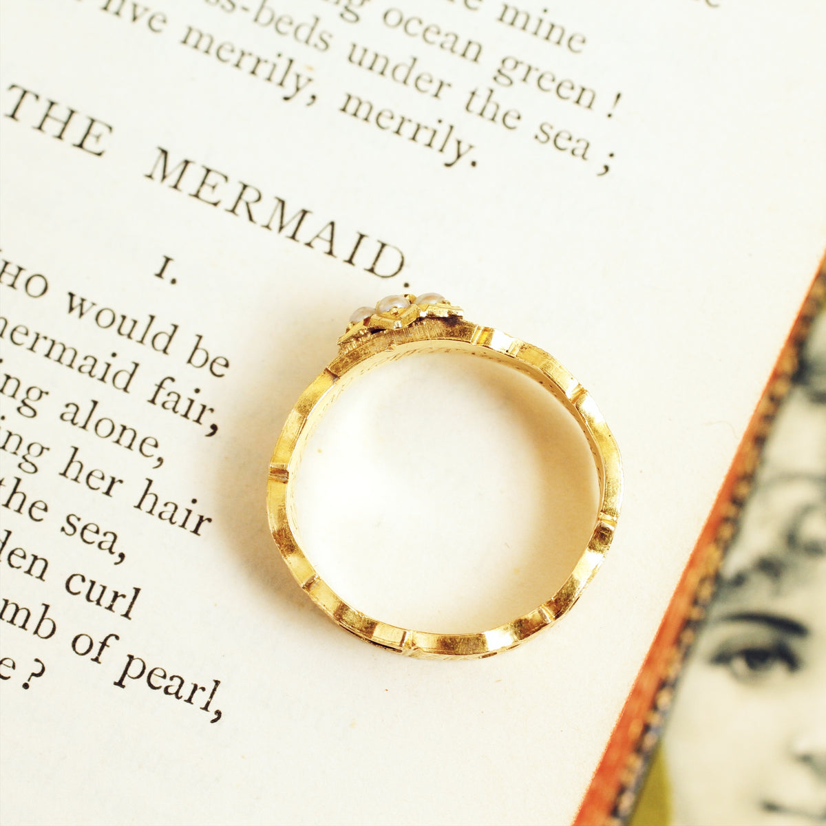 Dearly Preserved Date 1876 Hair Mourning Ring