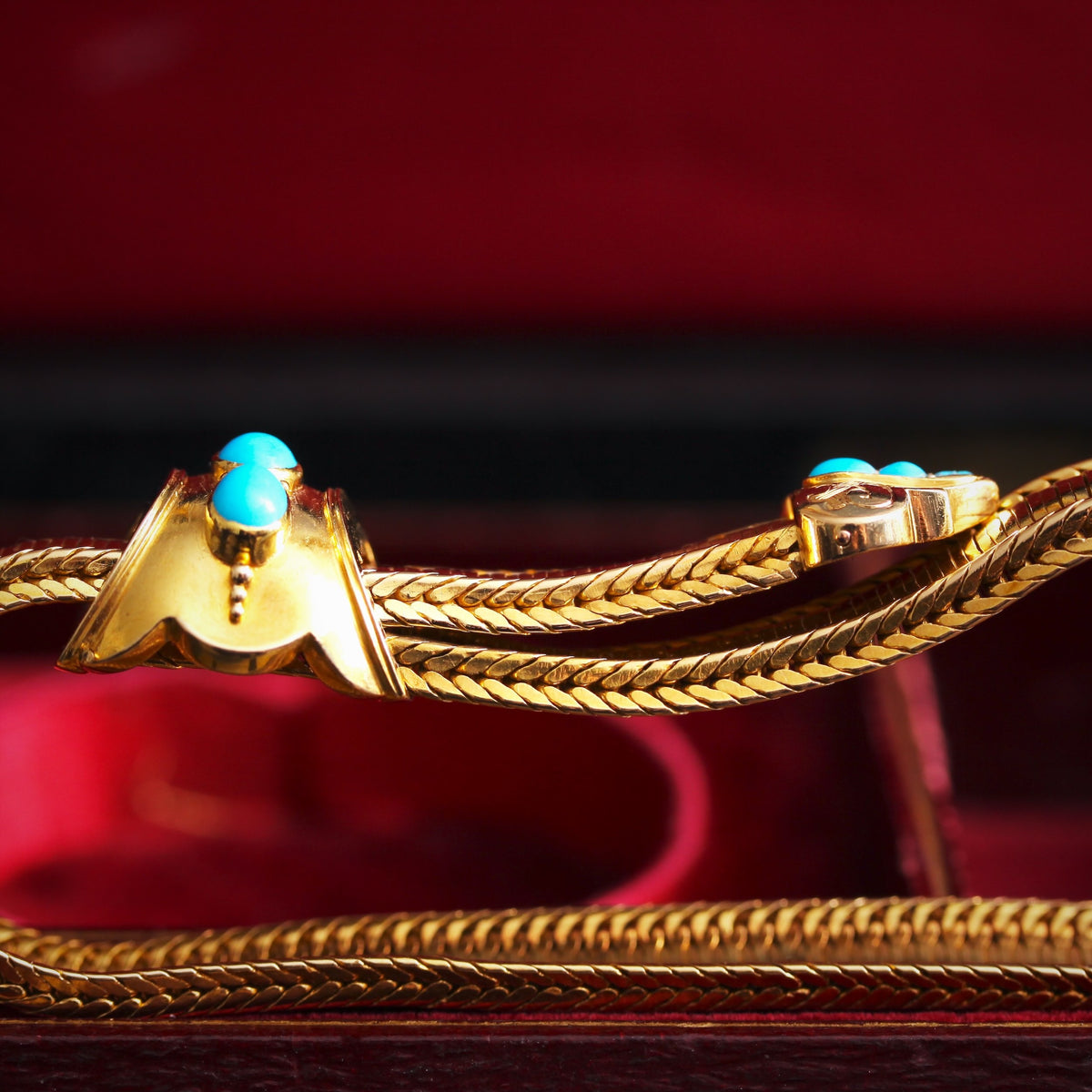 Circa 1860's Victorian Turquoise Buckle Bracelet