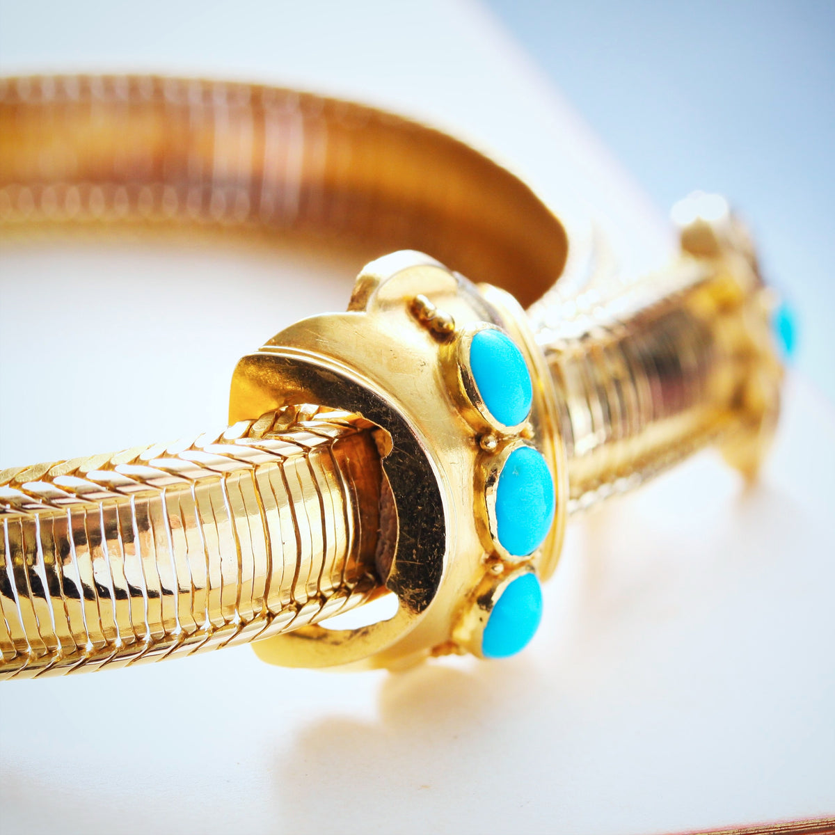 Circa 1860's Victorian Turquoise Buckle Bracelet