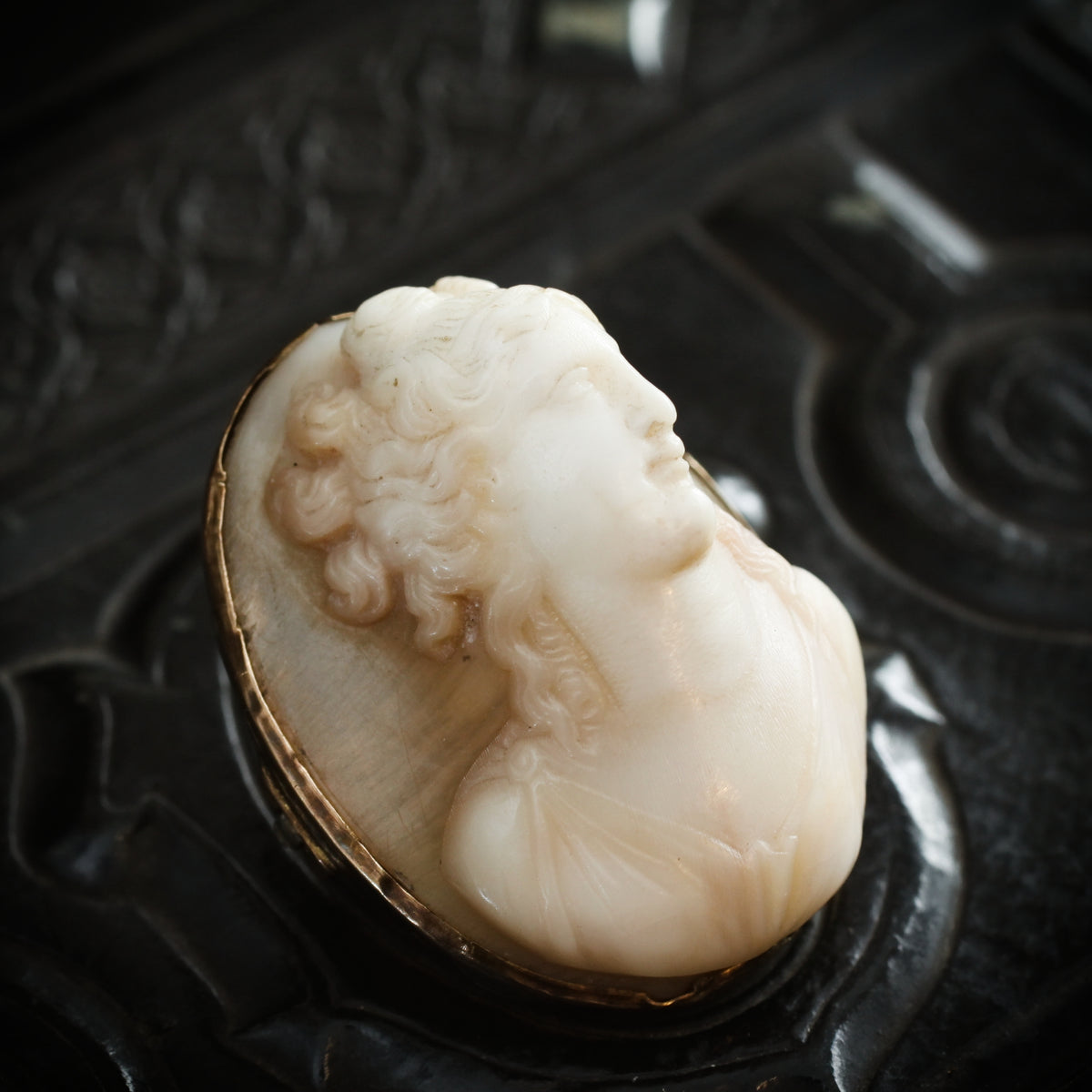 Scarce Antique High Profile Ariadne Roman Goddess Shell Cameo