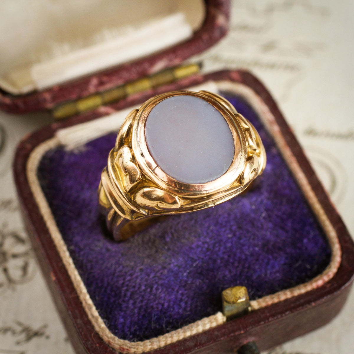 Impressive Date 1922 Gents 15ct Sardonyx Signet Ring