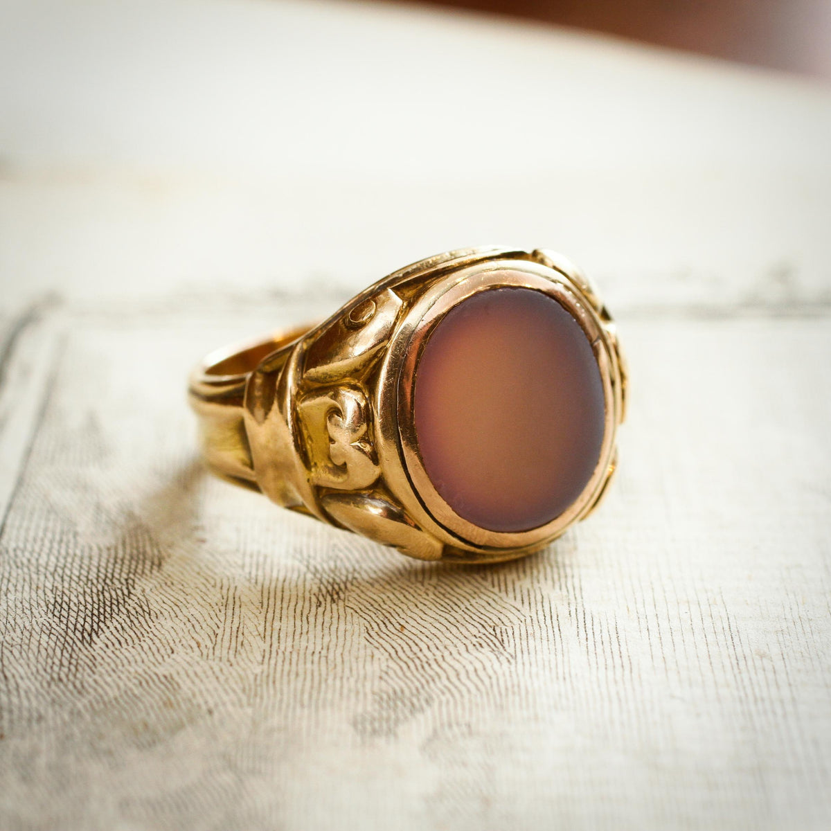 Impressive Date 1922 Gents 15ct Gold Sardonyx Signet Ring