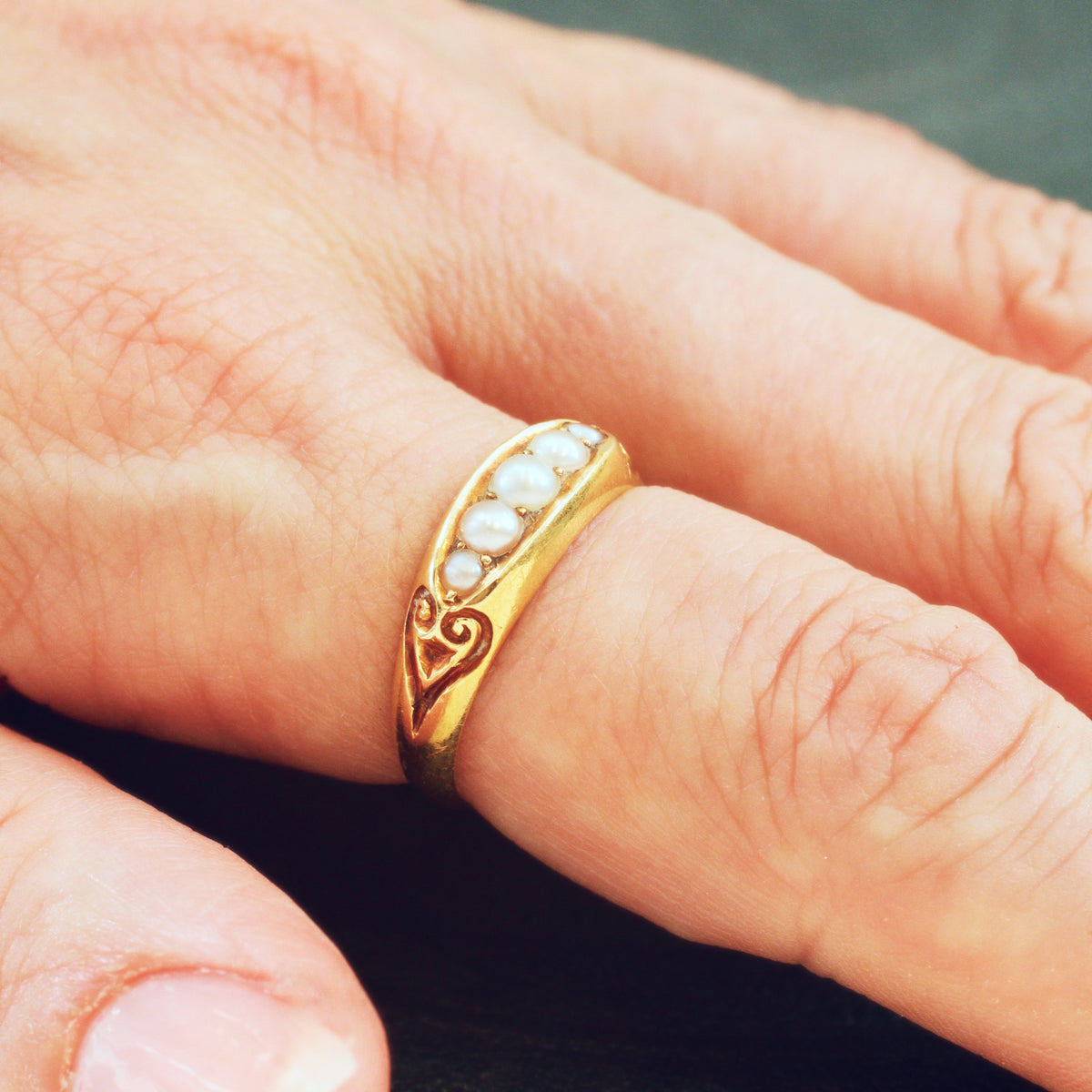 Sublime Loveliness Date 1896 Natural Pearl Ring