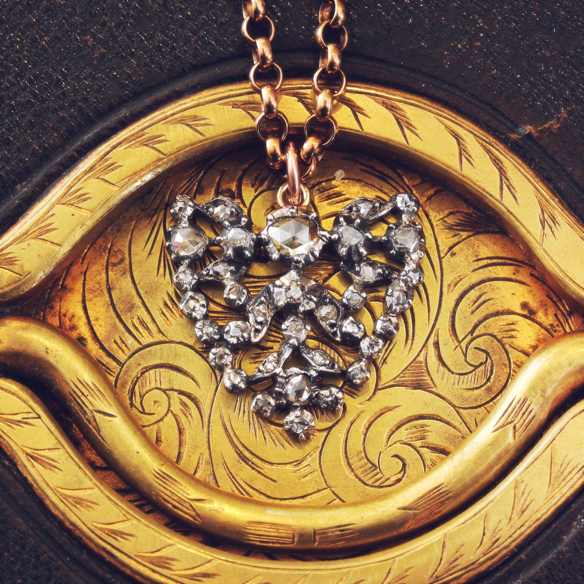 Antique Rose Cut Diamond Pendant