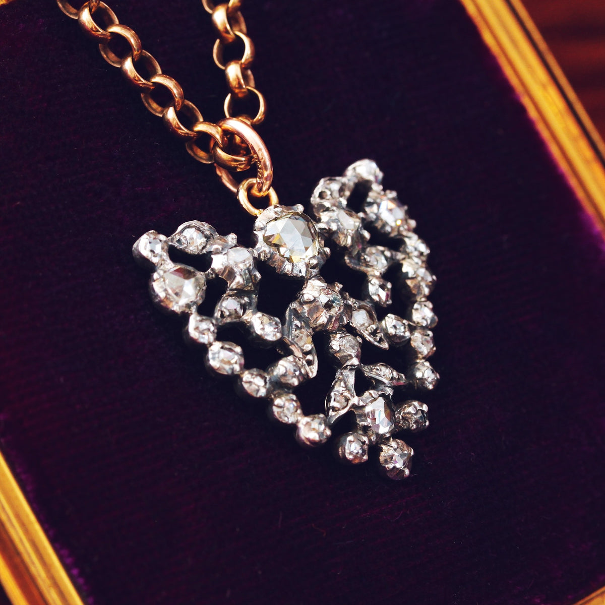 Antique Rose Cut Diamond Pendant