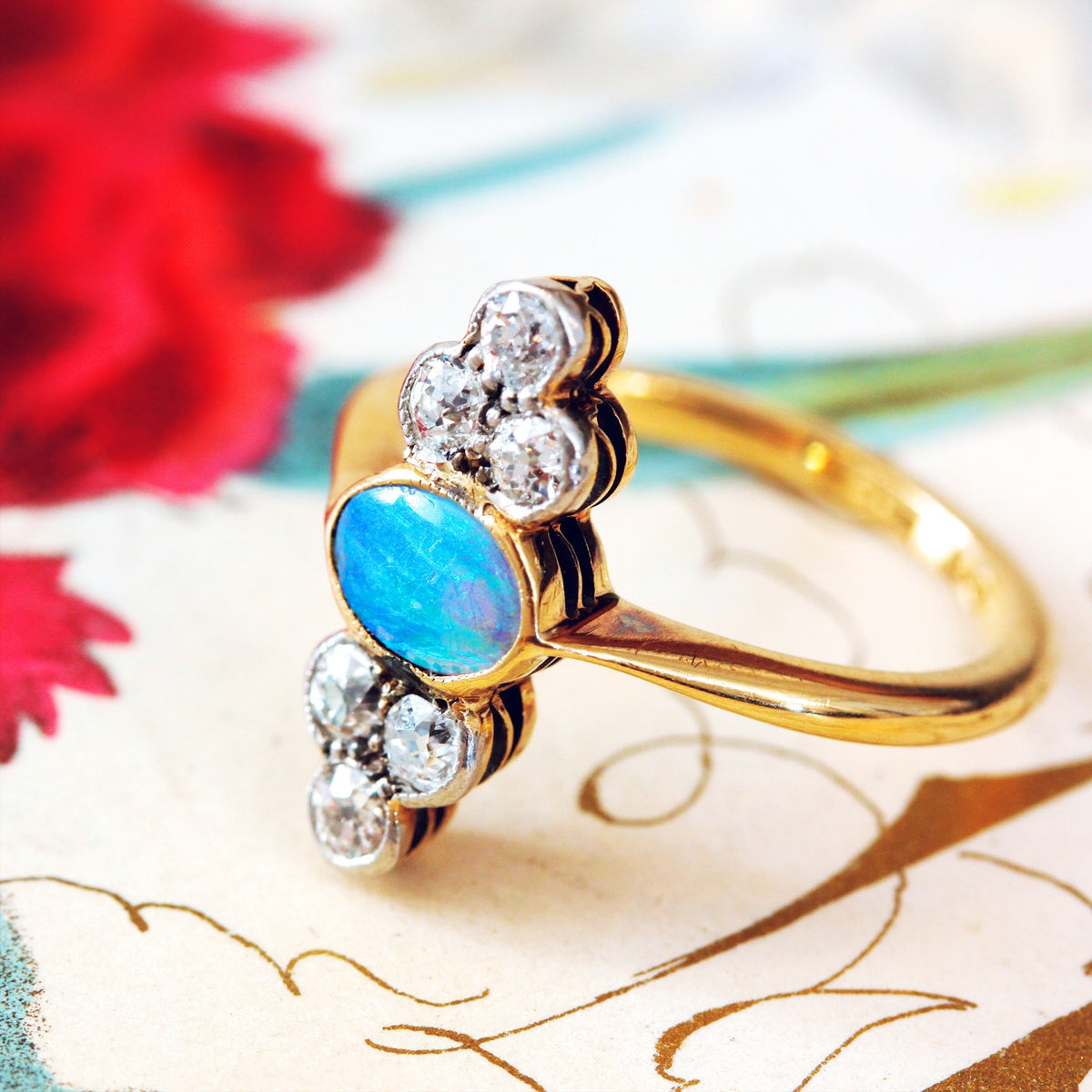 Antique Opal & Diamond Dress Ring