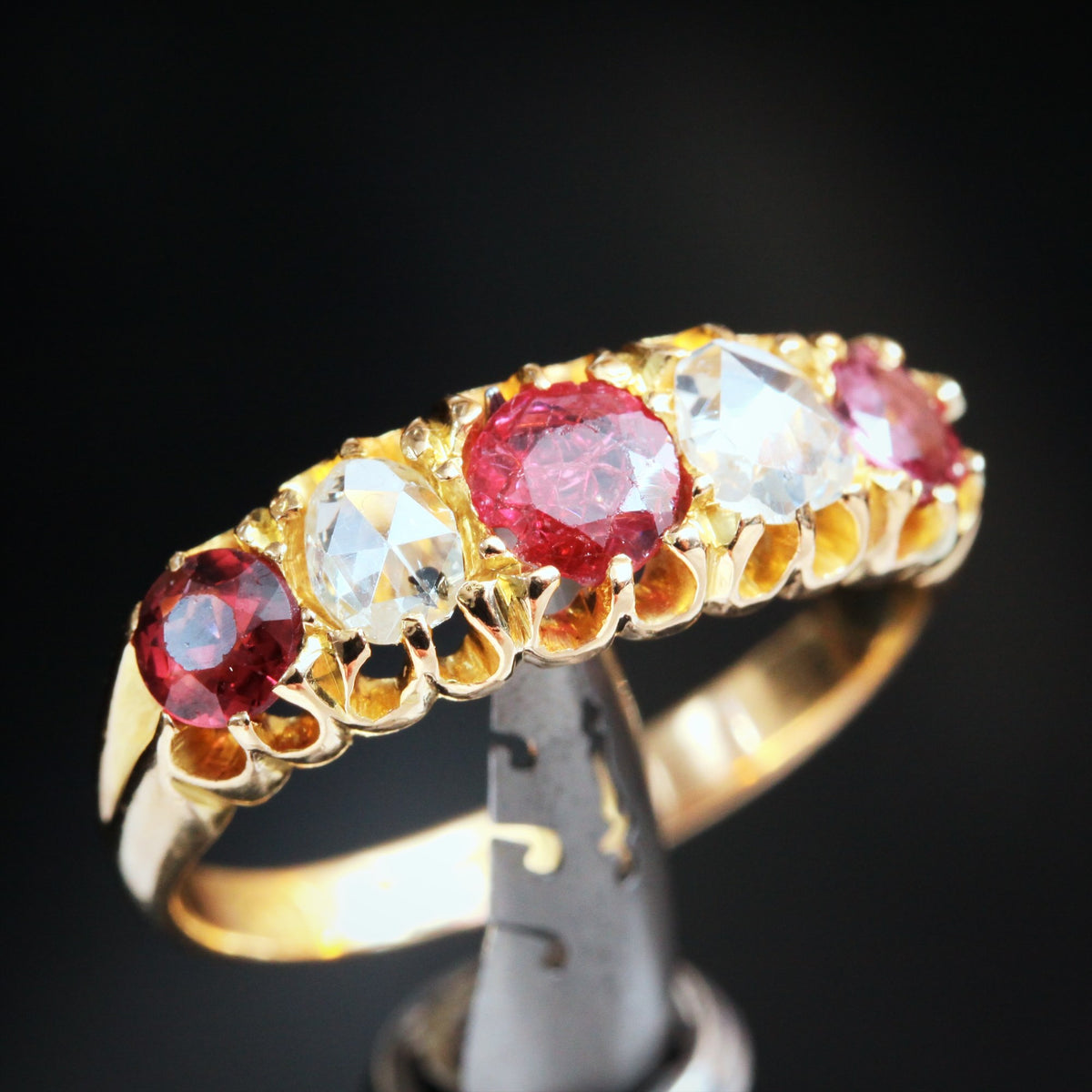 Grand Date 1906 Spinel & Rose Cut Diamond Ring