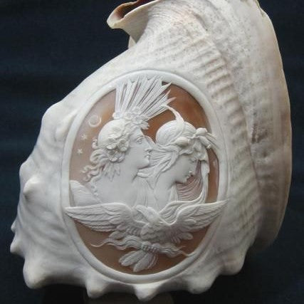 Antique Shell Cameo of Goddess Flora