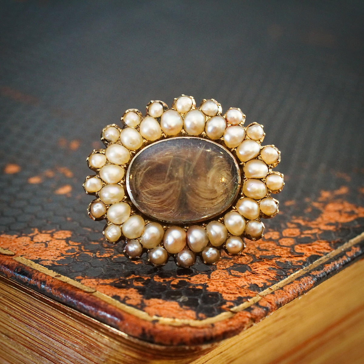 Darling Little Georgian Seed Pearl Fichu Pin Brooch